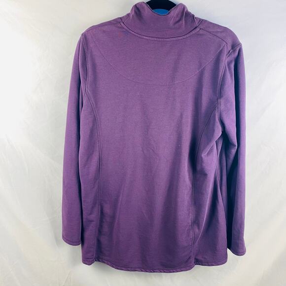 Soft Surroundings Purple Half Zip High Collar Pullover Size Large - Picture 7 of 8